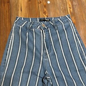 Fashion Nova Blue Striped Jeans